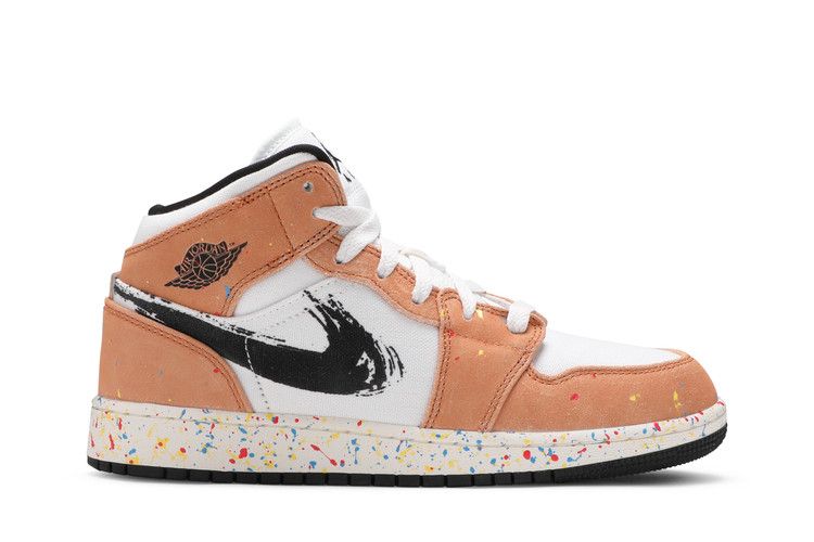 Air Jordan 1 Mid SE GS 'Brushstroke Paint Splatter'