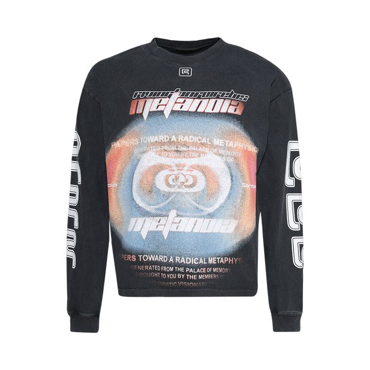 RIVINGTON roi Rebis Divinity Paper Garden Long-Sleeve Tee 'Faded Black'