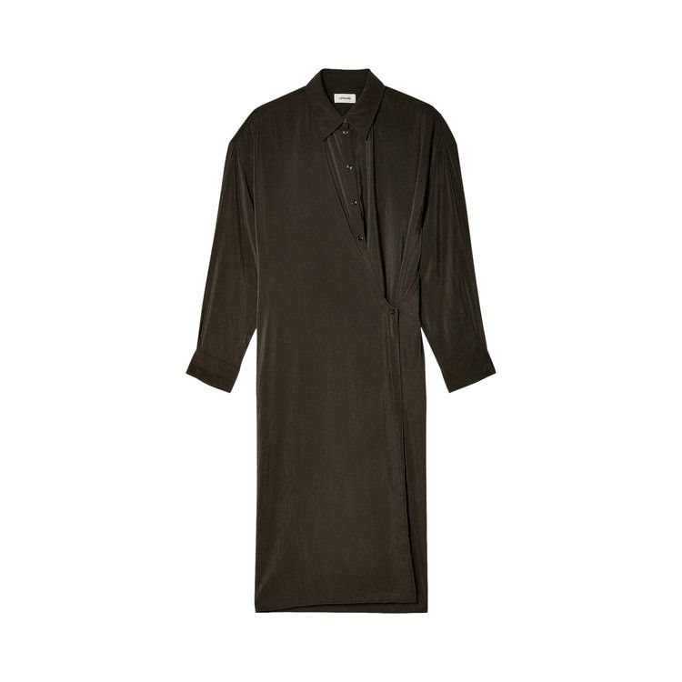 Lemaire Straight Collar Twisted Dress 'Dark Espresso'