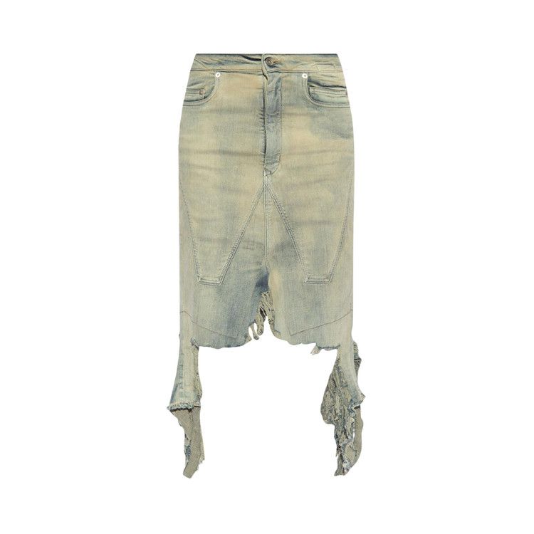 Rick Owens DRKSHDW Denim Slivered Skirt 'Sky'