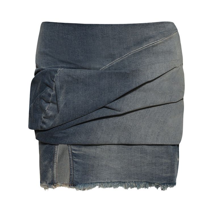 Rick Owens DRKSHDW Drape Denim Mini Skirt 'Washed Indigo'