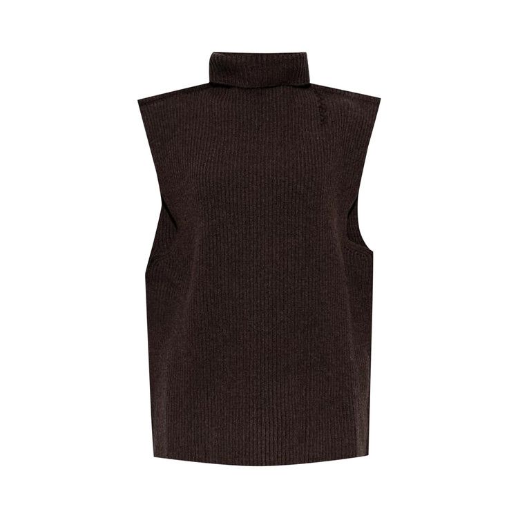 Marni Ribbed Felted Wool Turtleneck 'Chestnut'