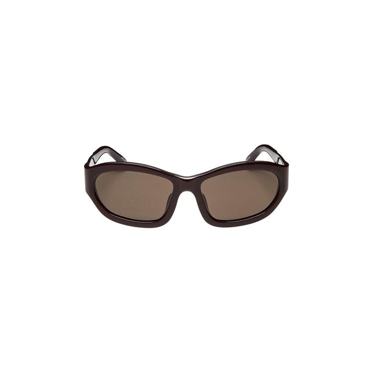 Dries Van Noten x Linda Farrow Rectangle Sunglasses 'Dark Brown/Silver/Brown'