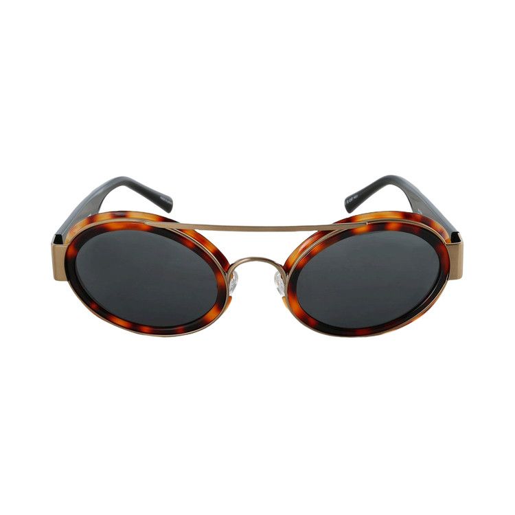 Dries Van Noten x Linda Farrow Oval Lenses Sunglasses 'T-Shell/Black/Gold/Grey'