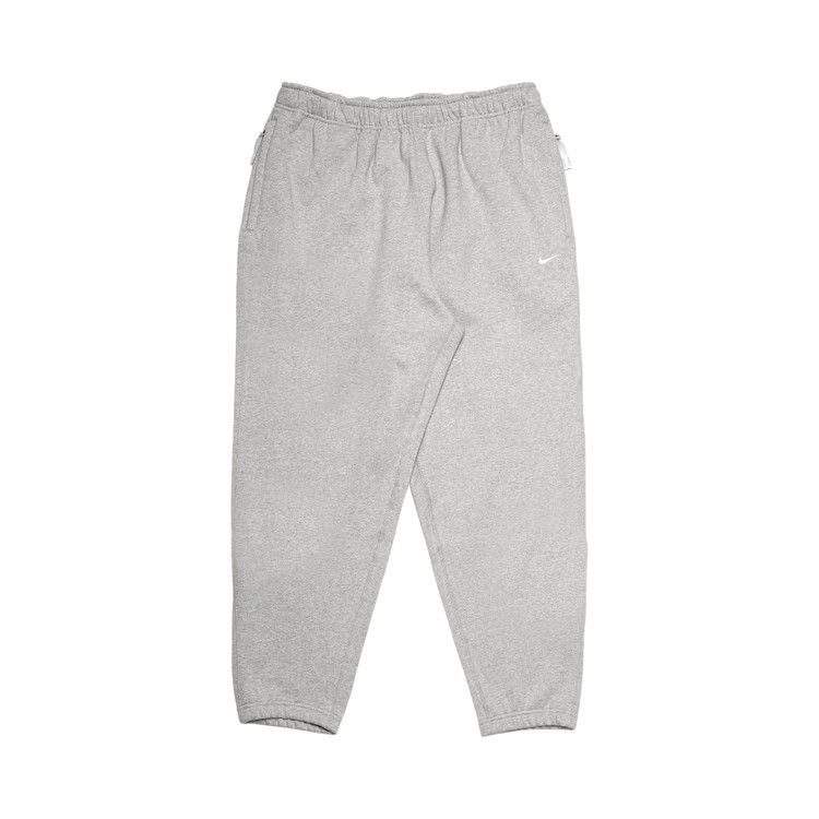 Nike Solo Swoosh Fleece Pants 'Dark Grey Heather/White'