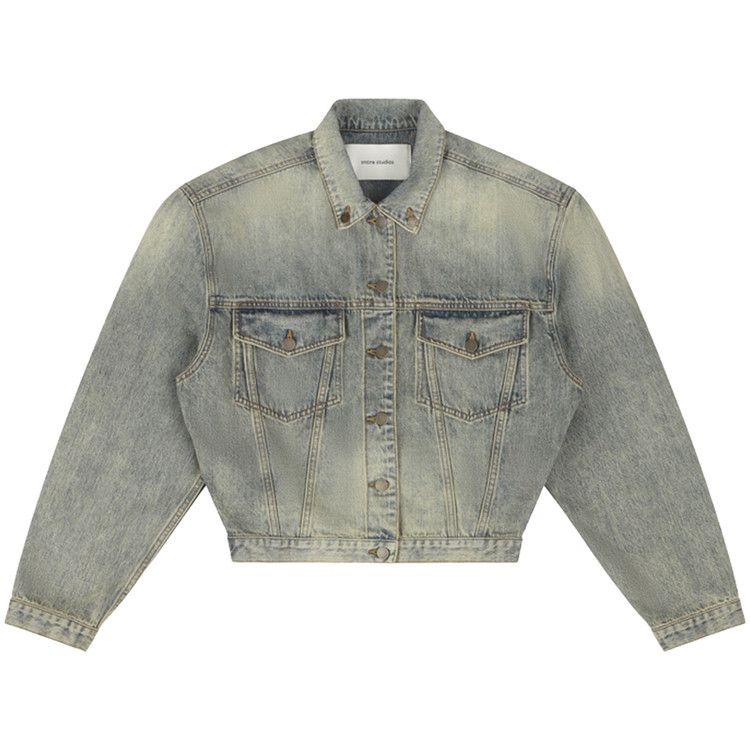 Entire Studios Shrunken Denim Jacket 'Surface Wave'