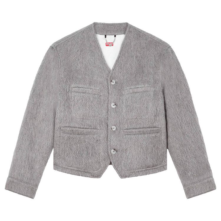 Kenzo Hairy Collarless Jacket 'Grey'