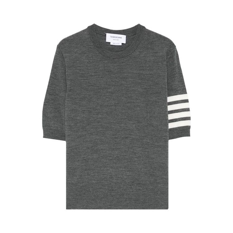 Thom Browne 4 Bar Wool Stripe Tee 'Medium Grey'