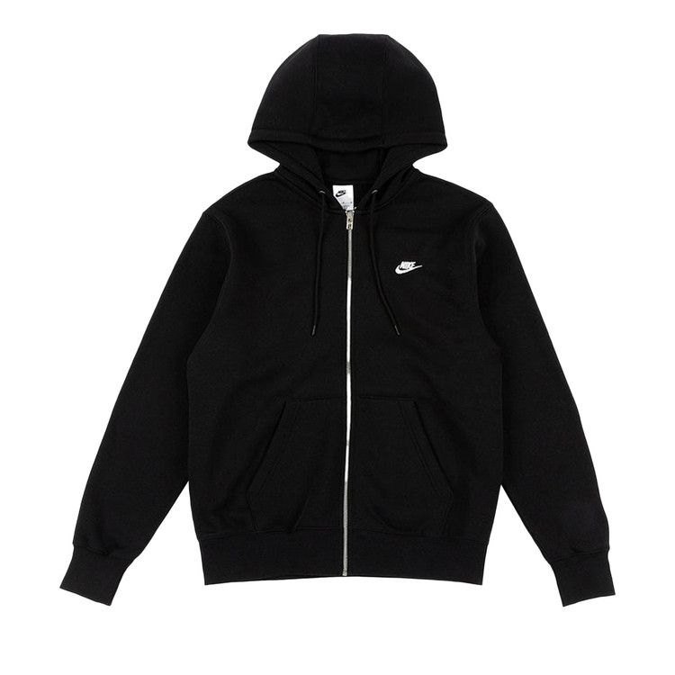 Nike Club Fleece FZ Hoodie 'Black/White'