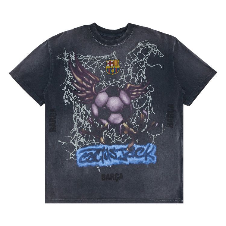 Cactus Jack by Travis Scott x FC Barcelona Washed Spray Logo Tee 'Black'
