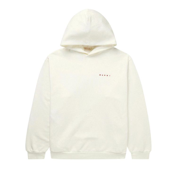 Marni Wrinkled Logo Hoodie 'White'