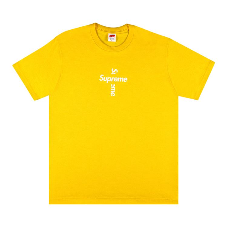 Supreme Cross Box Logo Tee 'Yellow'