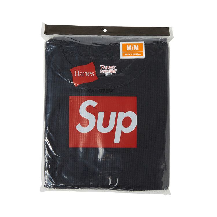Supreme x Hanes Thermal Crew (1 Pack) 'Black'