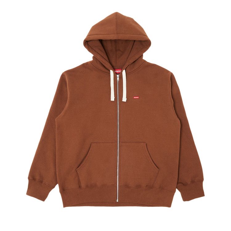 Supreme Small Box Drawcord Zip Up Hooded Sweatshirt 'Brown'