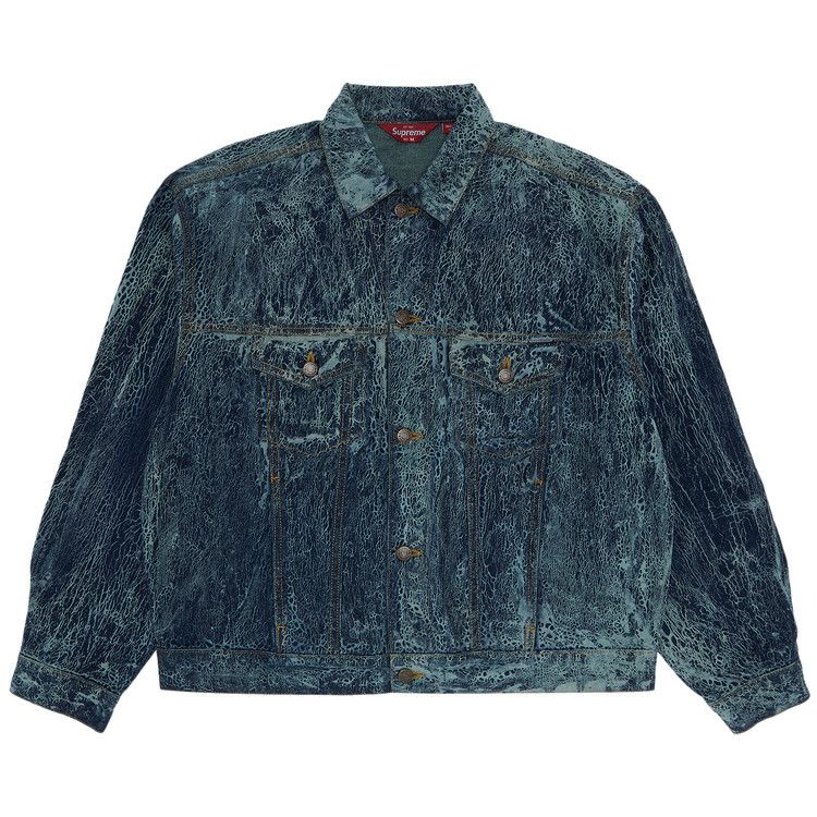 Supreme Crackle Denim Trucker Jacket 'Blue'