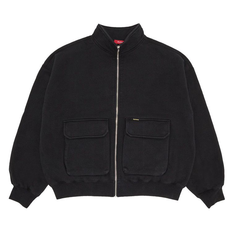 Supreme Cargo Pocket Zip Up Sweatshirt 'Black'
