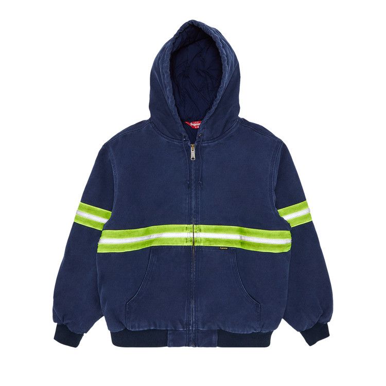 Supreme Reflective Stripe Hooded Work Jacket 'Navy'