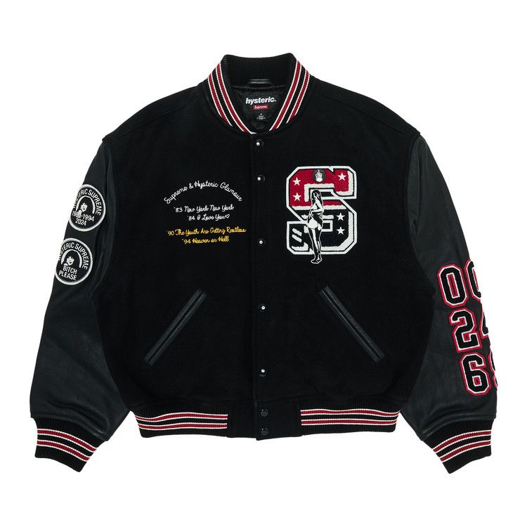 Supreme x HYSTERIC GLAMOUR Varsity Jacket 'Black'
