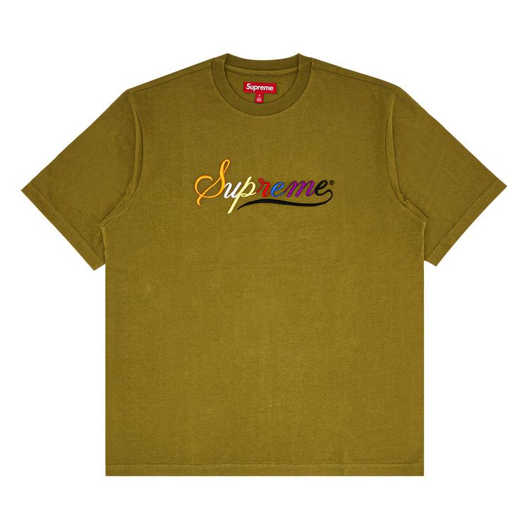 Supreme Cursive Short-Sleeve Top 'Dusty Olive'