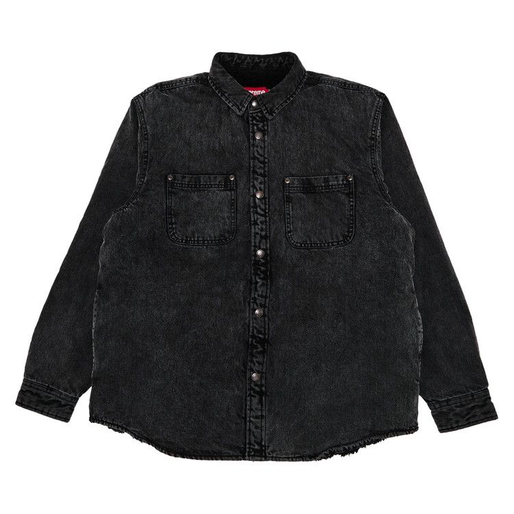 Supreme Faux Shearling Lined Work Shirt 'Black Denim'