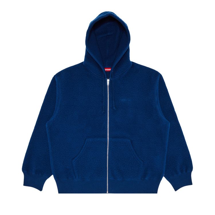 Supreme Pilled Zip Up Hooded Sweatshirt 'Dark Royal'