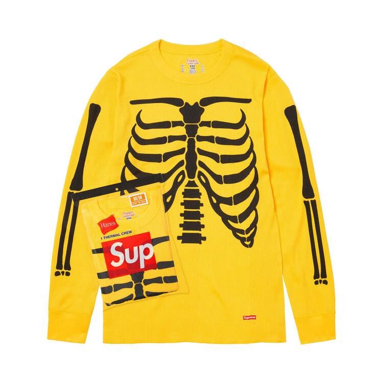Supreme x Hanes Bones Thermal Crew (1 Pack) 'Yellow'