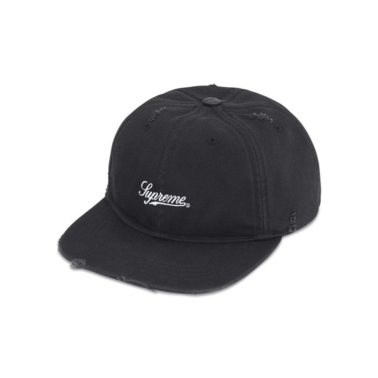 Supreme Distressed Script 6-Panel 'Black'