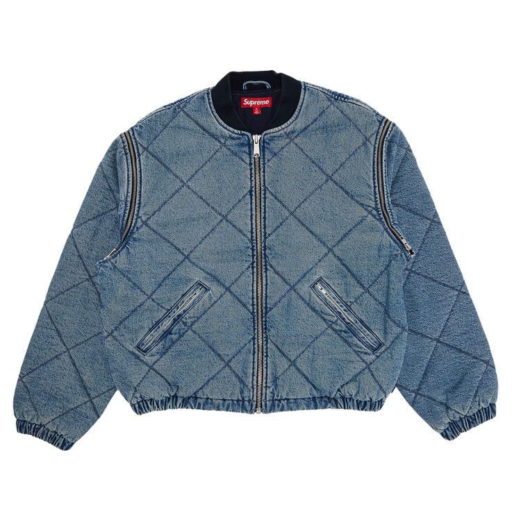 Supreme Zip-Off Sleeve Quilted Bomber Jacket 'Denim'
