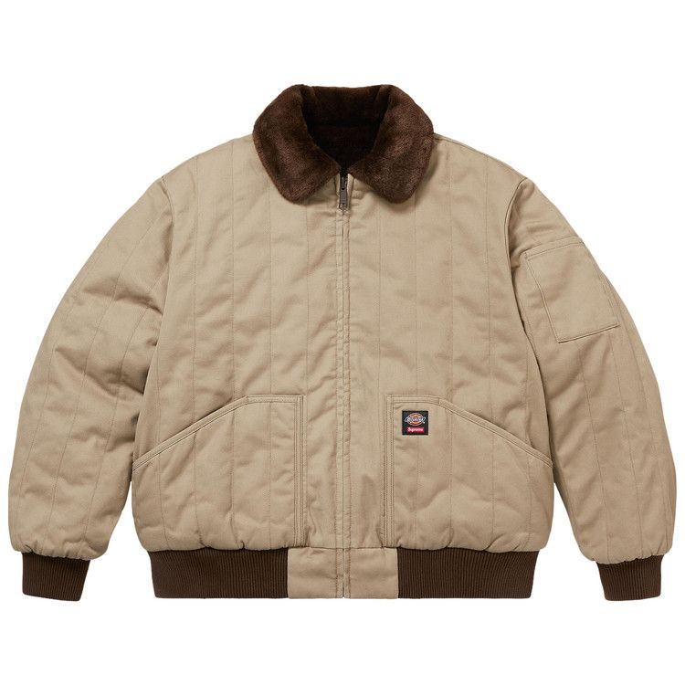 Supreme x Dickies Reversible Quilted Faux Fur Work Jacket 'Tan'