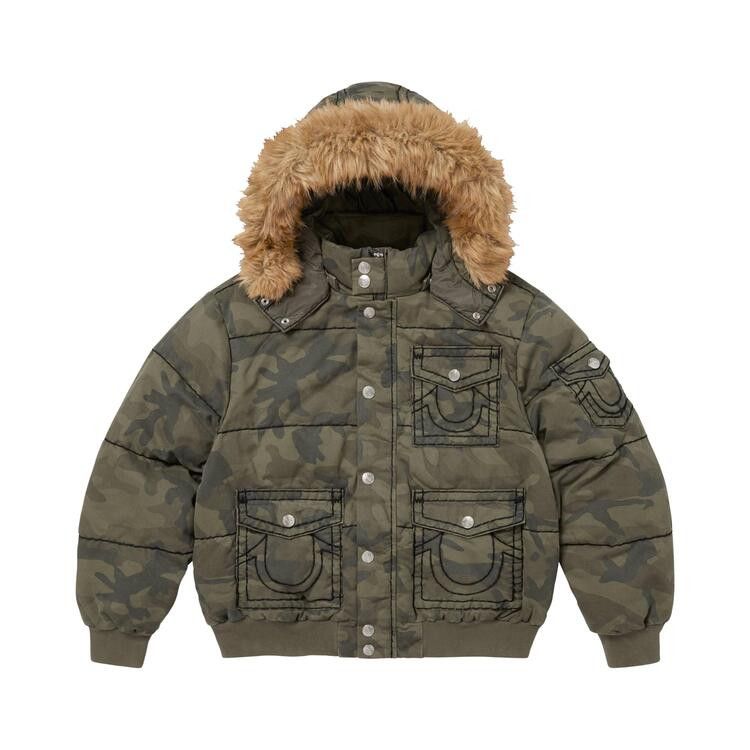 Supreme x True Religion Puffer Jacket 'Olive Camo'