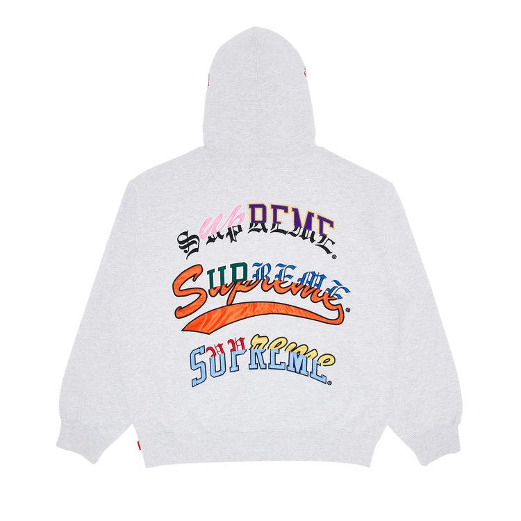 Supreme Multi Logos Hooded Sweatshirt 'Ash Grey'