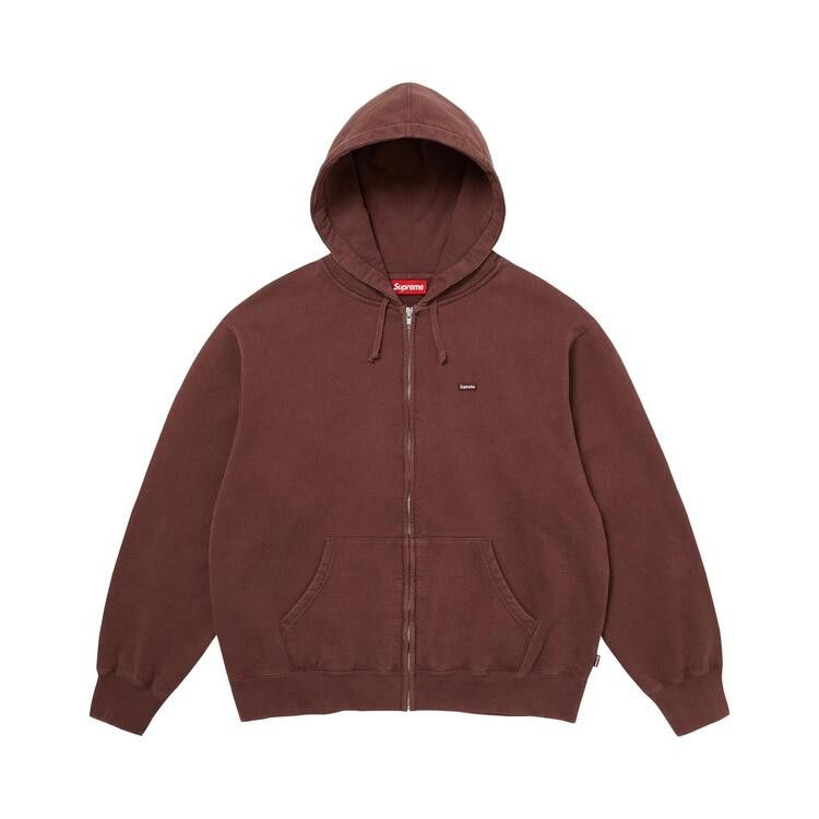 Supreme Small Box Zip Up Hooded Sweatshirt 'Brown'