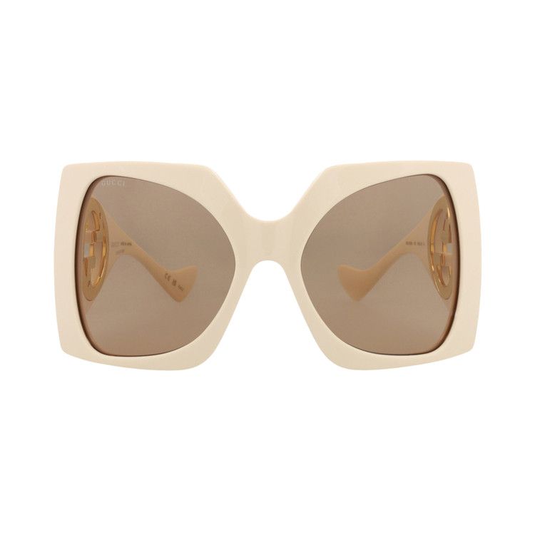 Gucci Shield Sunglasses 'Ivory White/Brown'