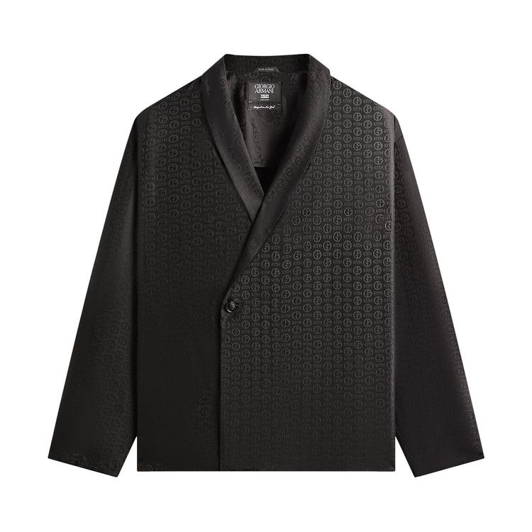 Kith x Giorgio Armani Monogram Long Sleeve Thompson Crossover Shirt 'Black'