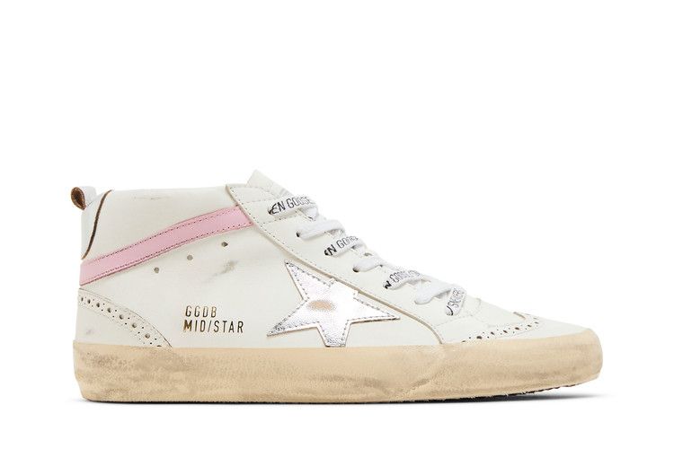 Golden Goose Wmns Mid Star 'White Silver Pink'