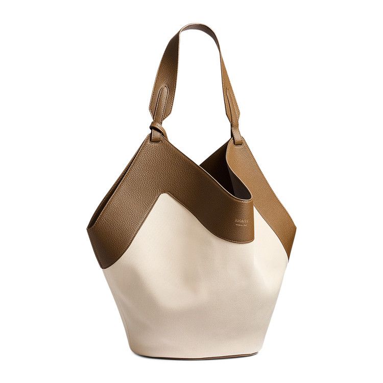 Khaite Medium Lotus Tote Bag 'Cream/Dark Olive'