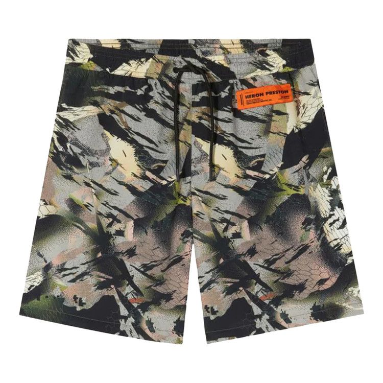 Heron Preston Nylon Swimshorts 'Camo Green'