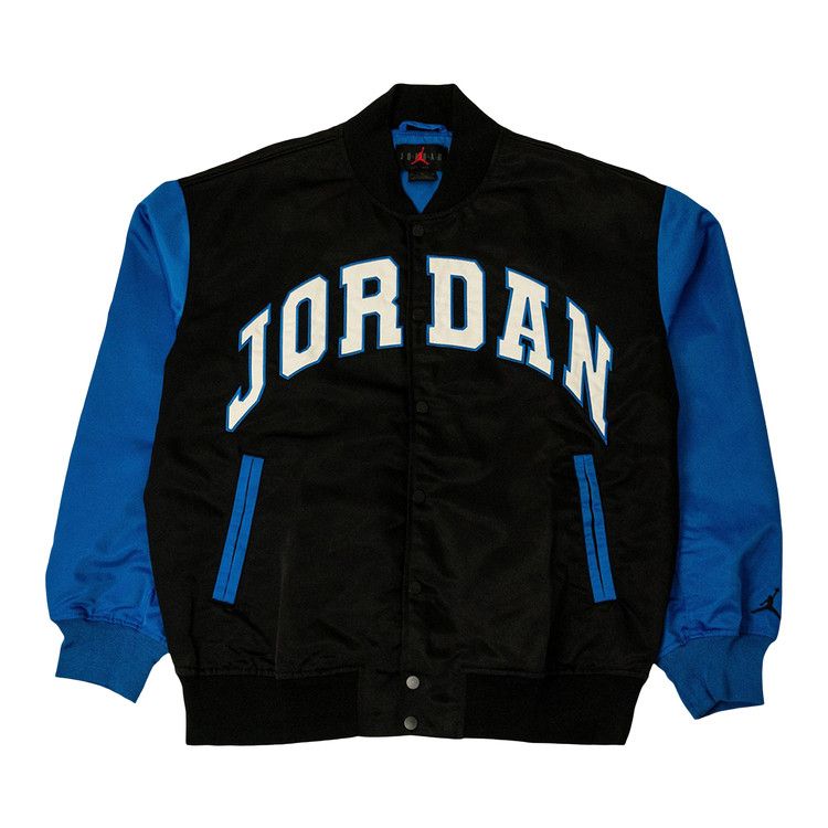 Air Jordan Brooklyn Collegiate Varsity Jacket 'Black/Sport Blue/Black'
