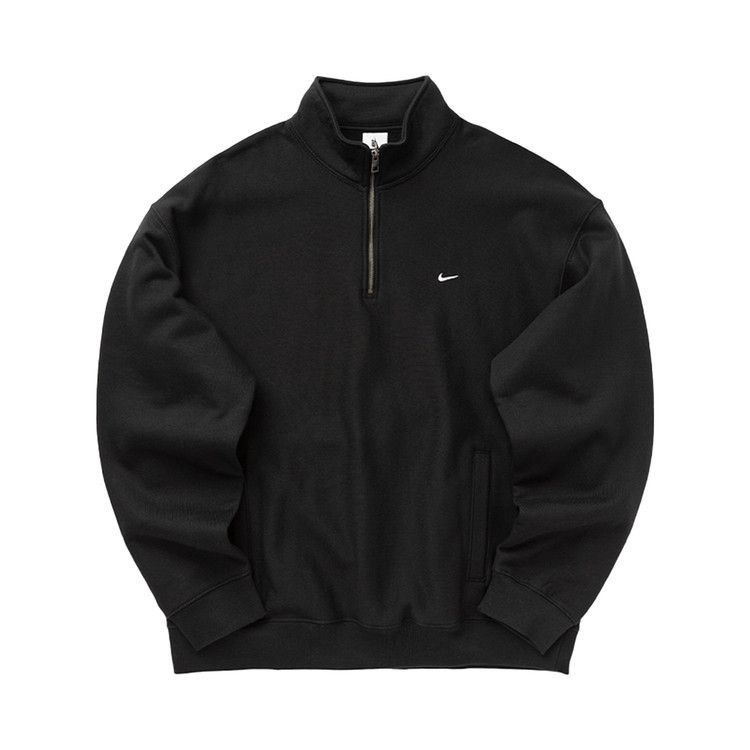 Nike Solo Swoosh Fleece Quarter-Zip Sweatshirt 'Black/White'