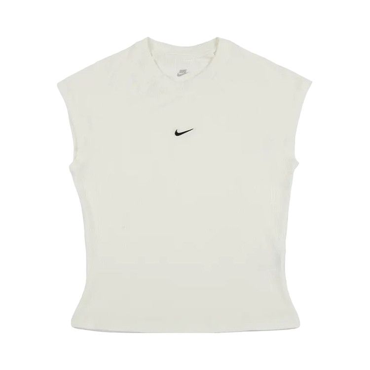 Nike NSW Knit Tight Short-Sleeve Ribbed Top 'Sail/Black'