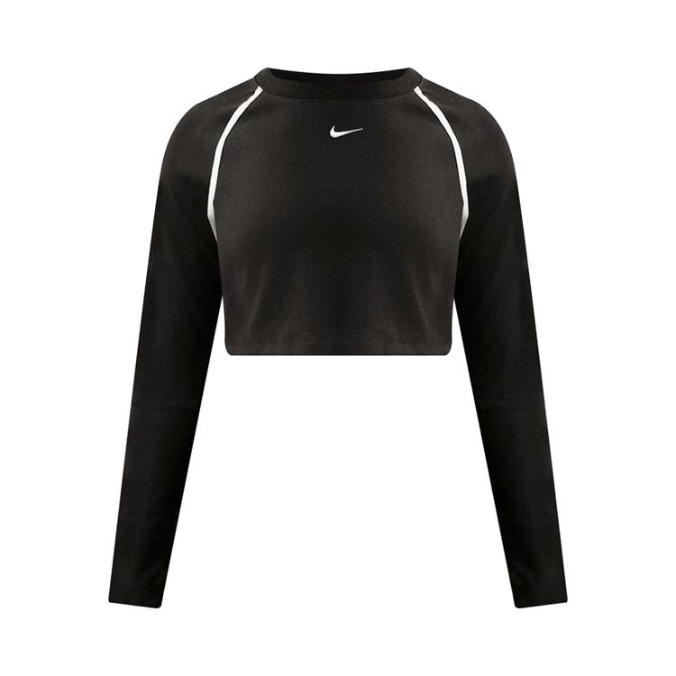 Nike NSW Tight Long-Sleeve Cropped Top 'Black/Chalk'