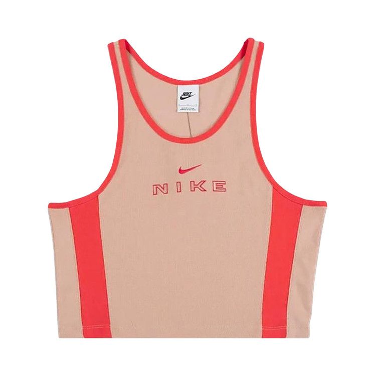 Nike NSW Tight Graphic Tank Top 'Linen/Light Crimson'