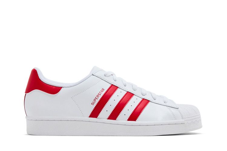 adidas Superstar 'Footwear White Scarlet'