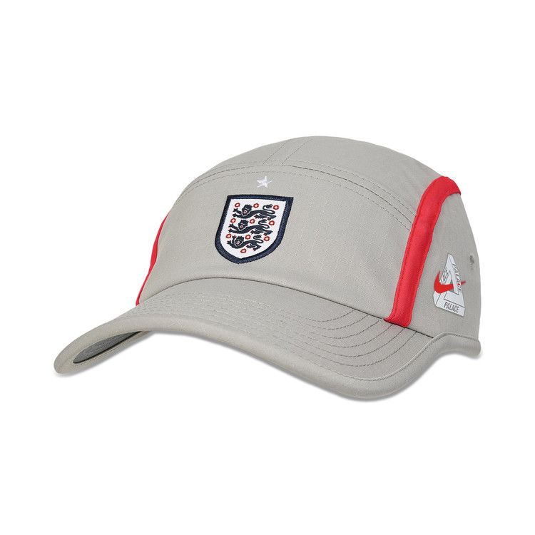 Palace x Nike England Unstructured Cap 'Pewter Grey/Cool Grey/Bright Crimson'