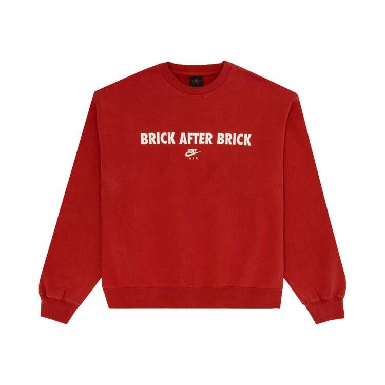 Air Jordan x Nigel Sylvester Brick After Brick Fleece Crewneck Sweatshirt 'Vermilion/Sail'