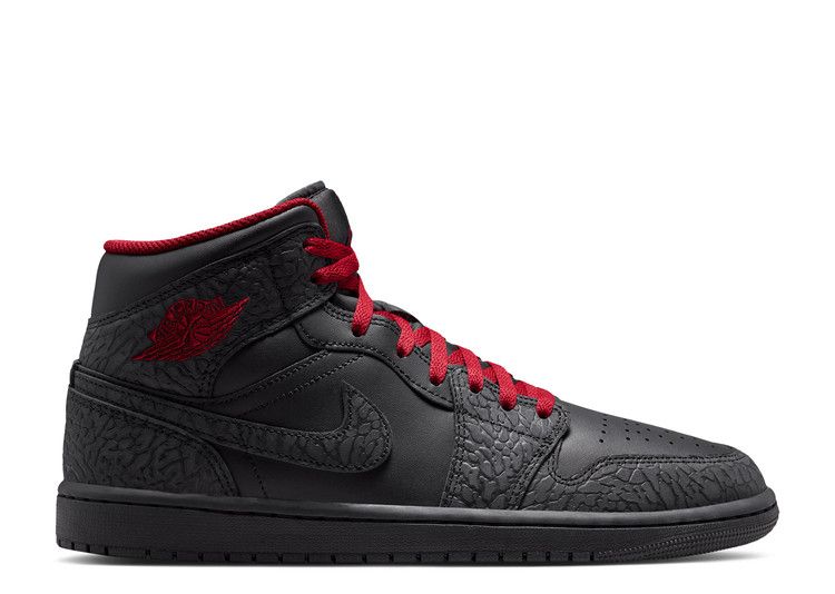 Air Jordan 1 Mid SE 'Elephant Print Black Tough Red'