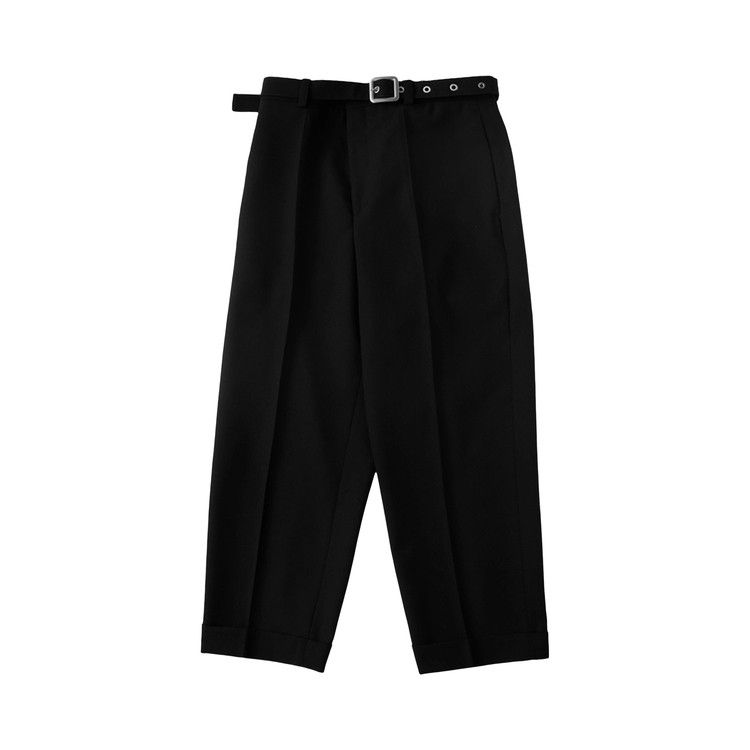 Jil Sander Wool Canvas Belted Trousers 'Black'