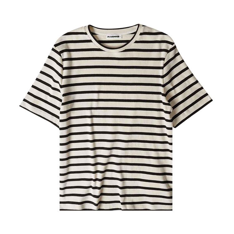 Jil Sander Plus Striped Back Logo T-Shirt 'Natural/Black'