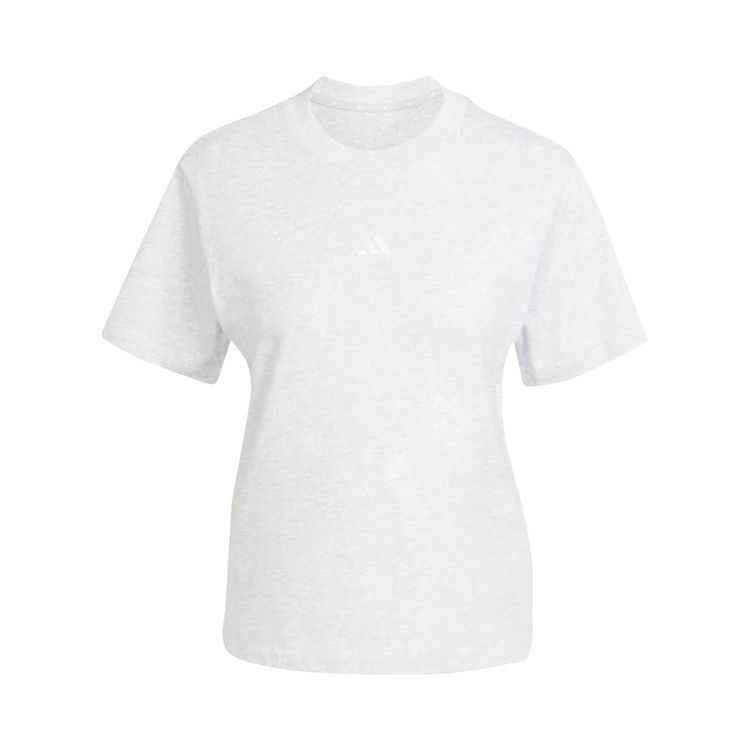 Adidas Essentials Small Logo Cotton Tee 'Light Grey Heather / White'