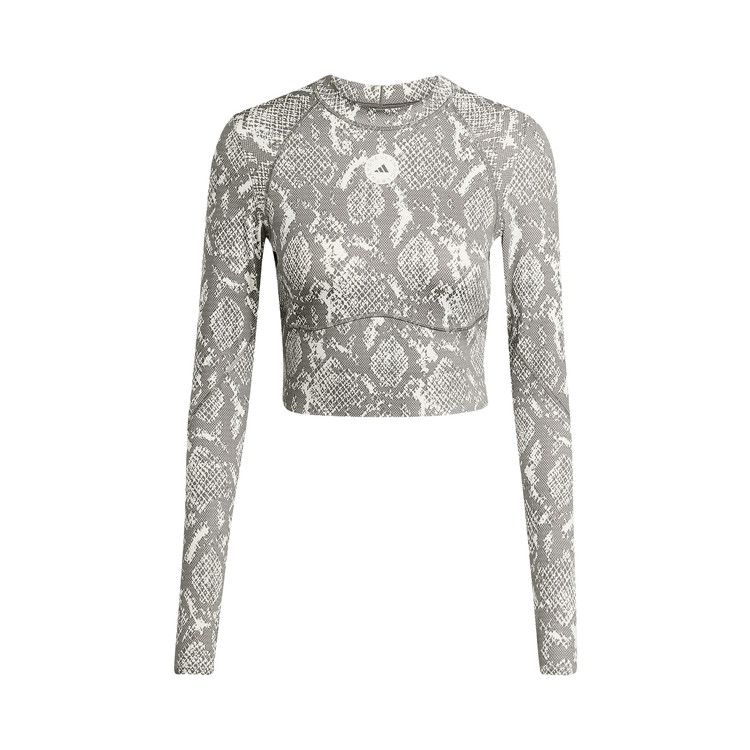 Adidas x Stella McCartney Training Long-Sleeve Crop Printed 'Almond Milk-Smc/Charcoal'